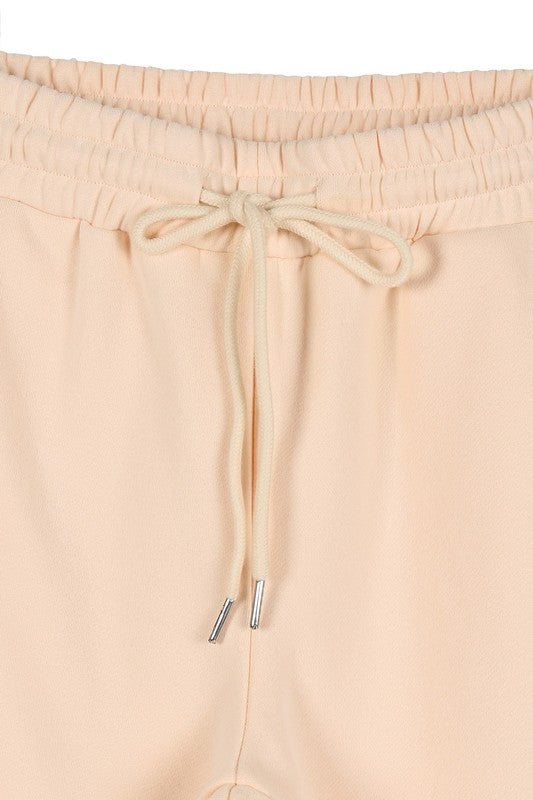 Cream Jogger Drawstring Sweatpants