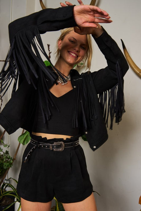 PLUS Suede Studded Fringe Jacket king-general-store-5710.myshopify.com