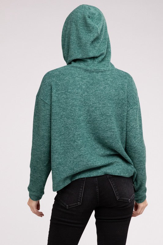 Hooded Brushed Melange Hacci Sweater king-general-store-5710.myshopify.com