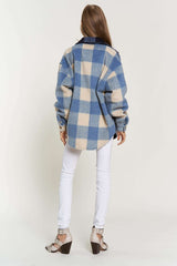 Plaid Chest Pocket Detail Shacket king-general-store-5710.myshopify.com