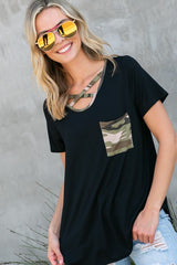 CAMOUFLAGE PRINT BASIC TOP