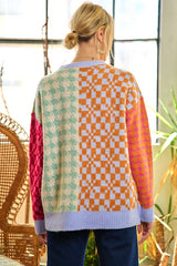 Patchwork Oversized Sweater Top king-general-store-5710.myshopify.com