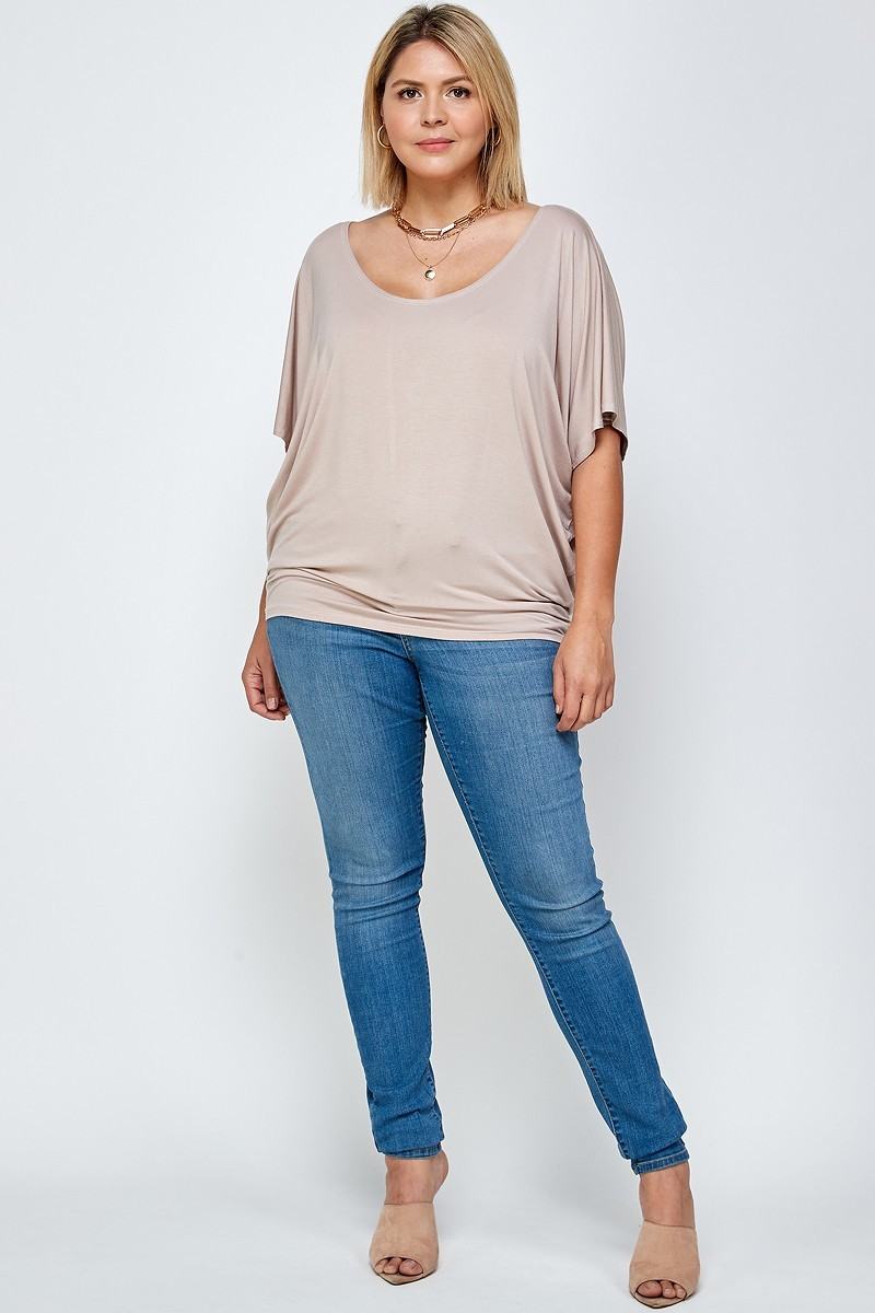 Solid Knit Top with A Flowy Silhouette