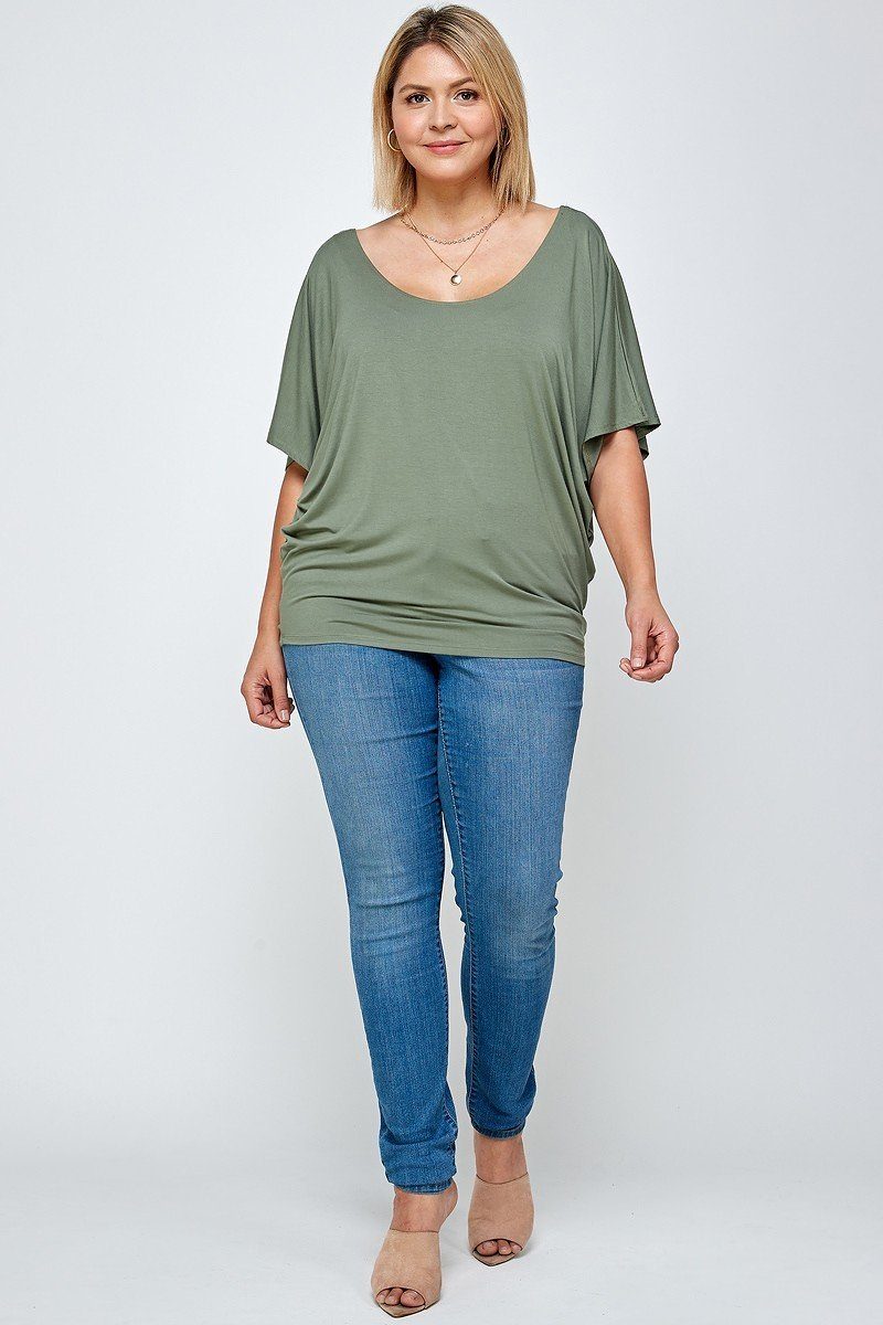 Solid Knit Top with A Flowy Silhouette