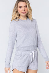 Long Sleeve Crew Neck Slub Terry Top