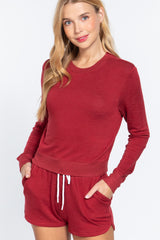 Long Sleeve Crew Neck Slub Terry Top