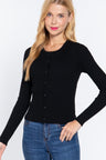 Long Sleeve Crew Neck Basic Cardigan