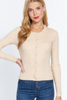 Long Sleeve Crew Neck Basic Cardigan