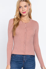 Long Sleeve Crew Neck Basic Cardigan