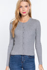 Long Sleeve Crew Neck Basic Cardigan