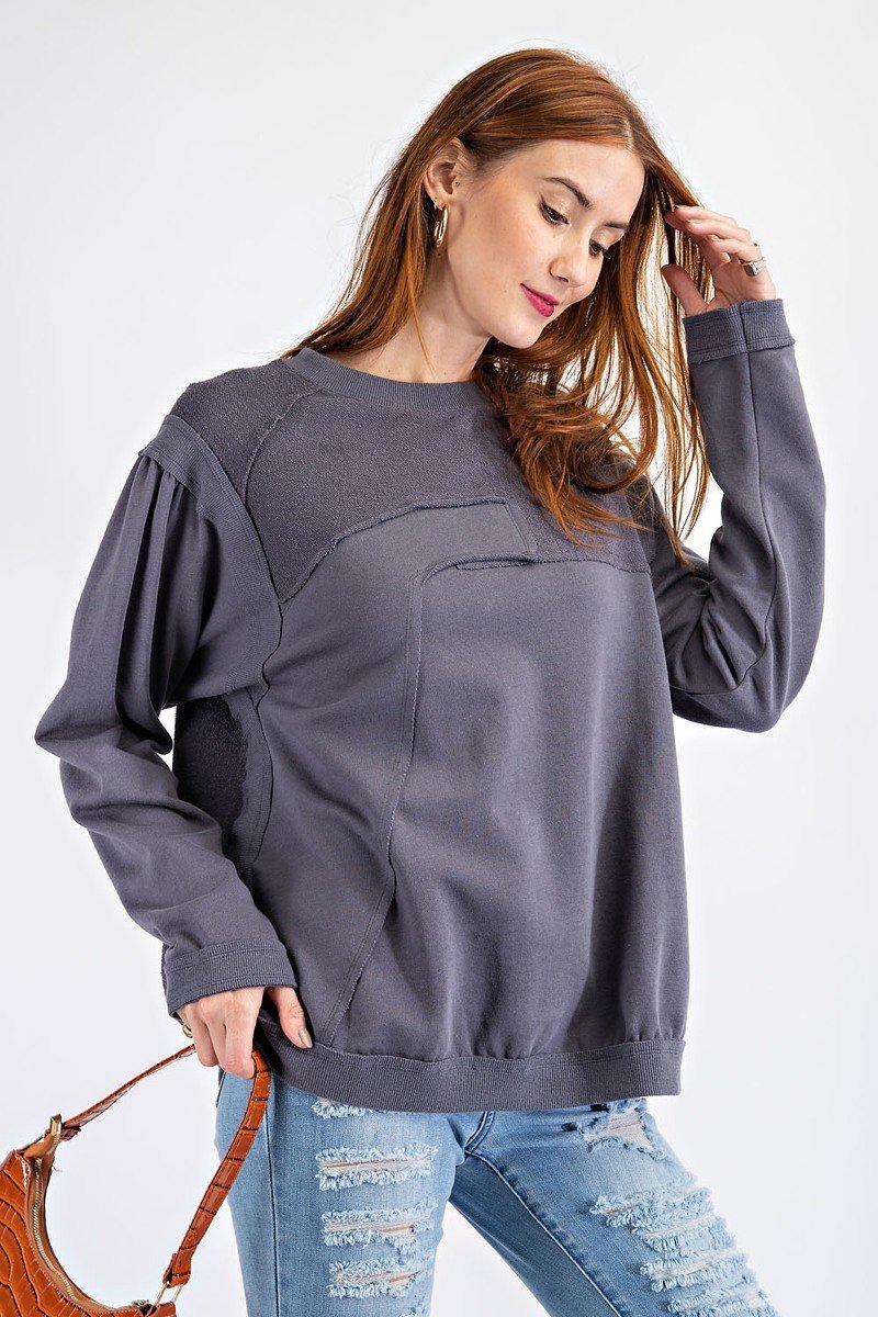 Terry Knit Loose Fit Pullover