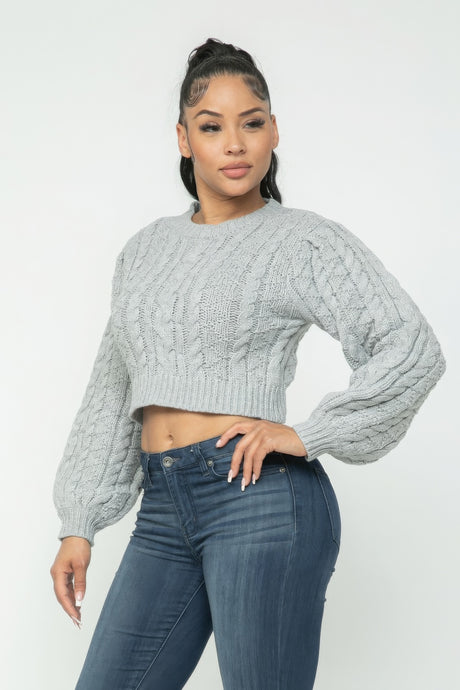 Cable Pullover Sweater Top