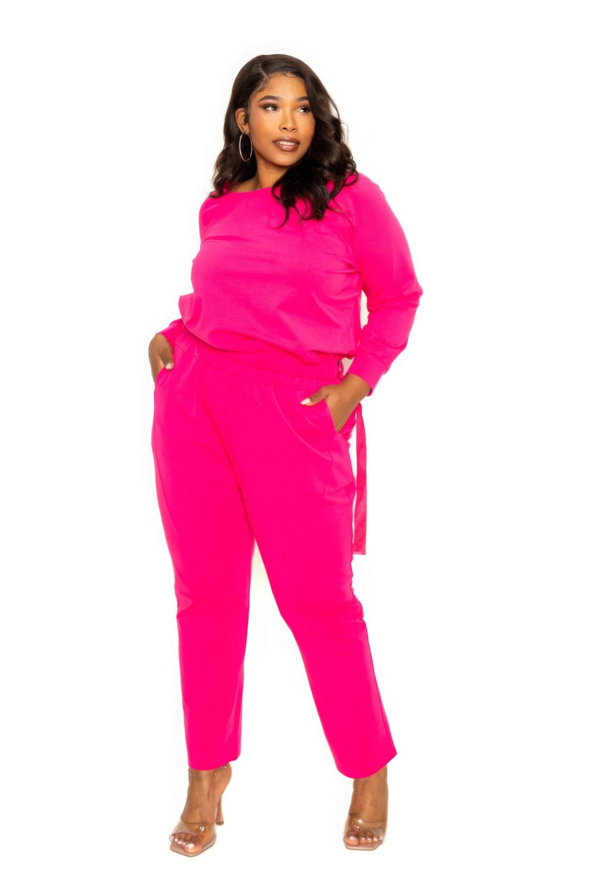 Hot Pink Grommet Detail Lounge Sets