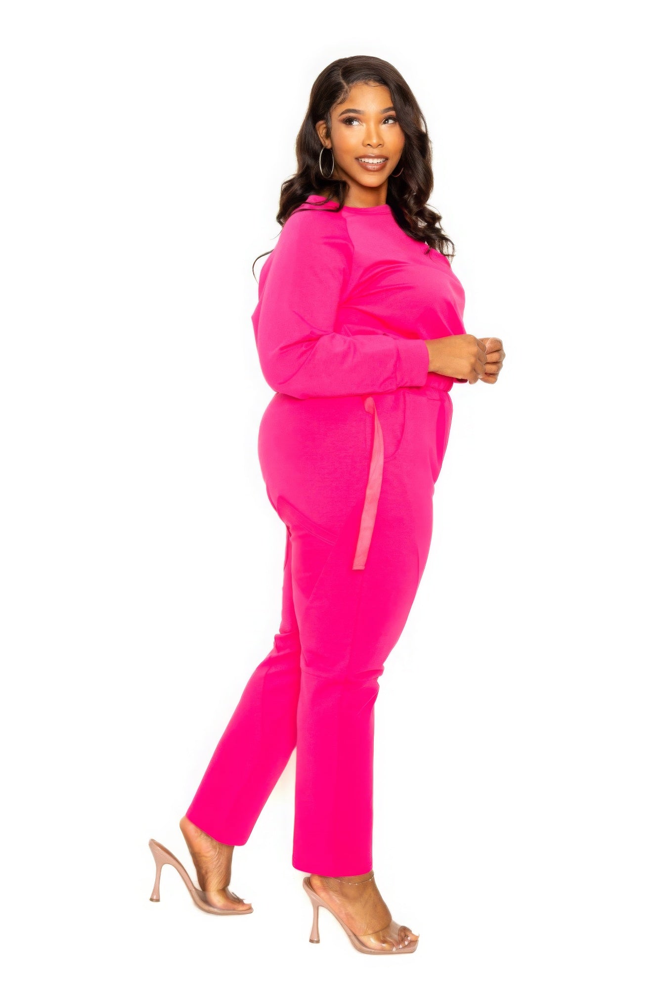 Hot Pink Grommet Detail Lounge Sets