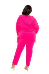 Hot Pink Grommet Detail Lounge Sets