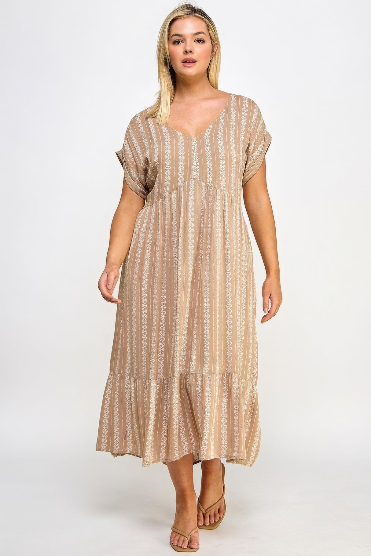 Plus Boho Maxi Dress with Slip