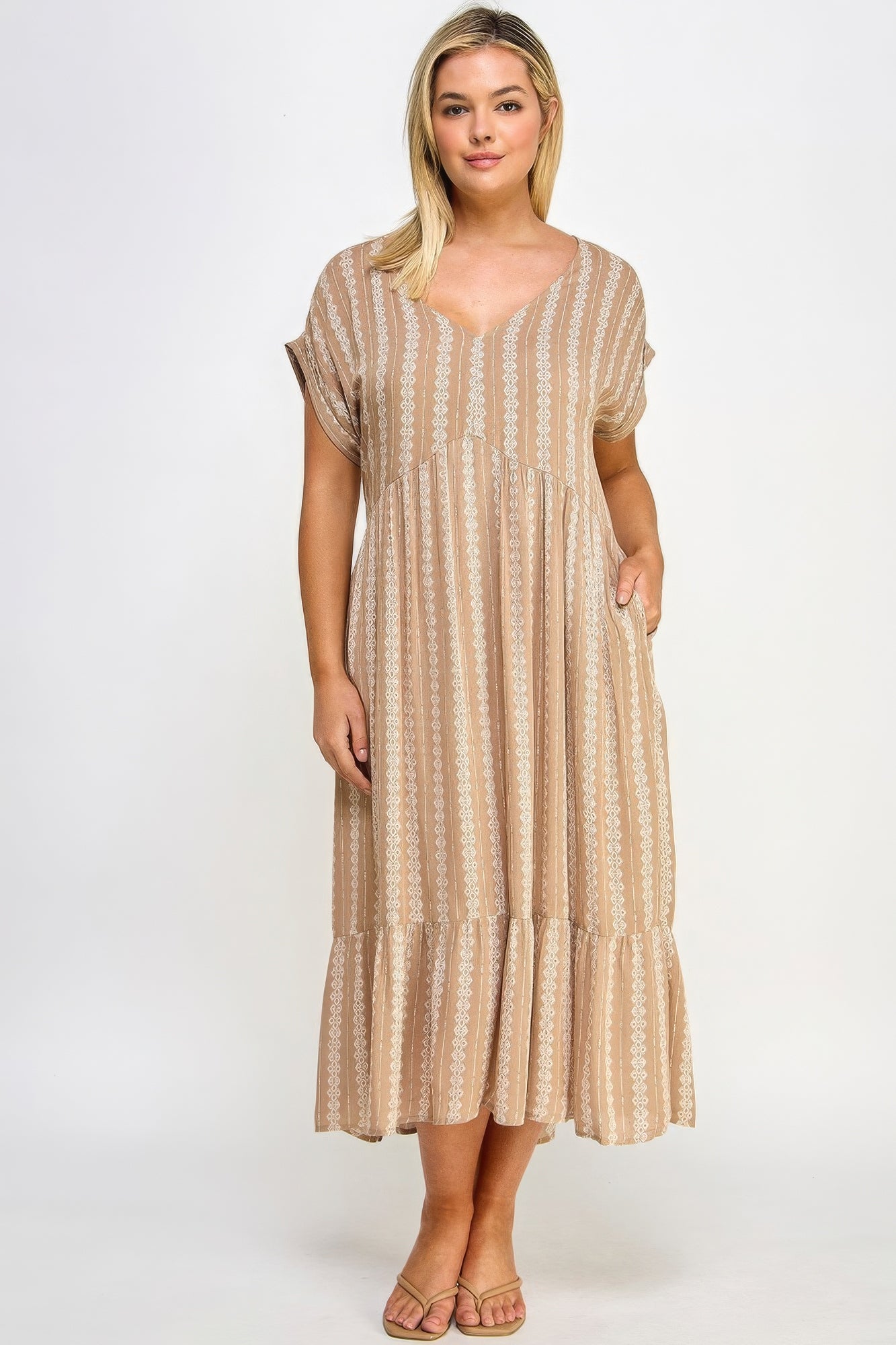 Plus Boho Maxi Dress with Slip