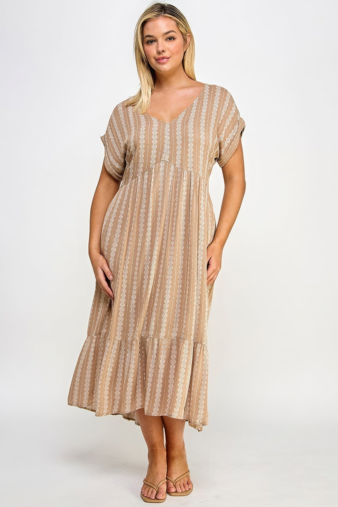 Plus Boho Maxi Dress with Slip