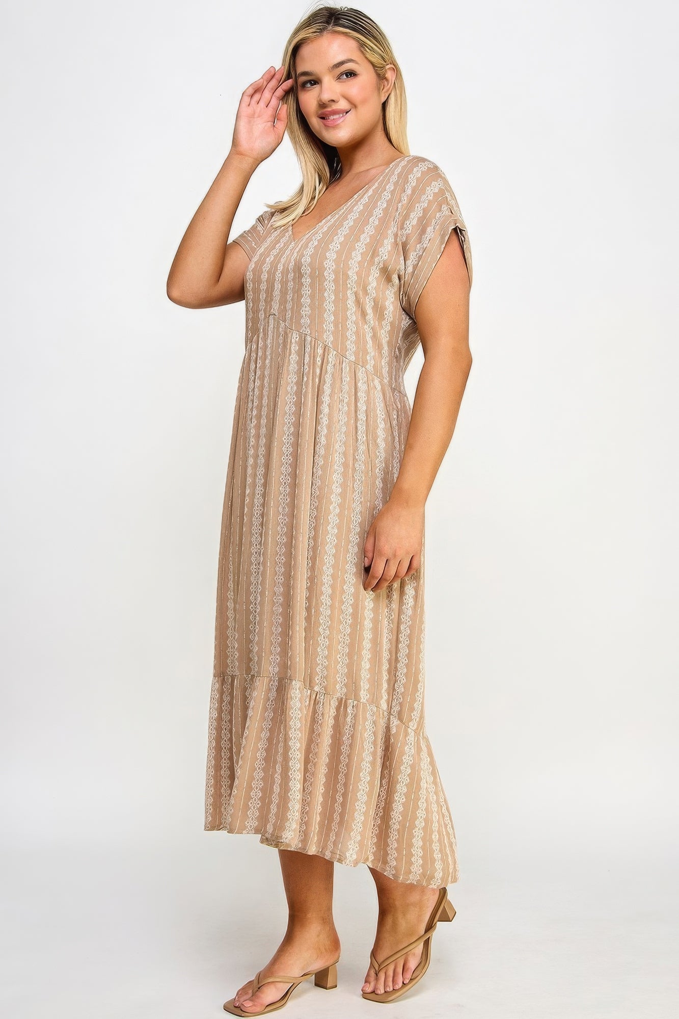 Plus Boho Maxi Dress with Slip