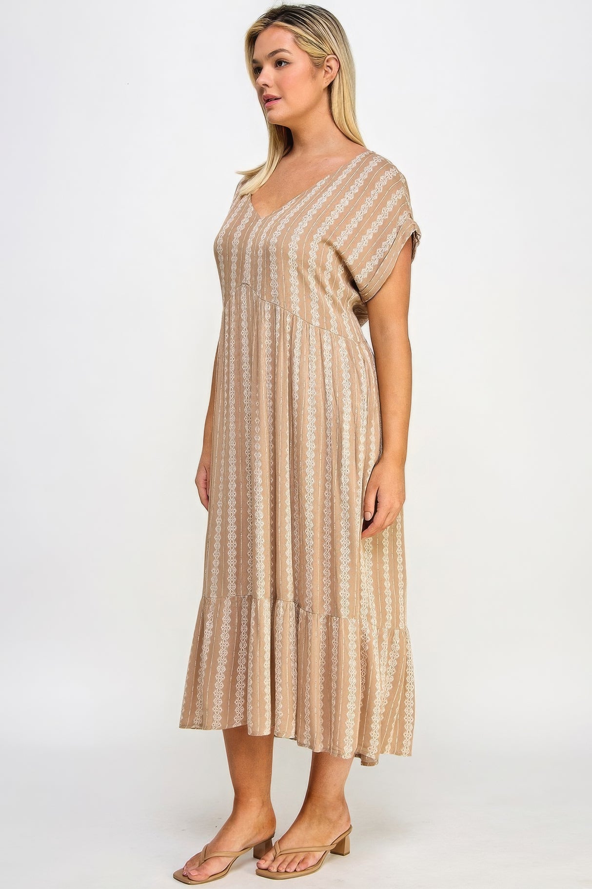 Plus Boho Maxi Dress with Slip