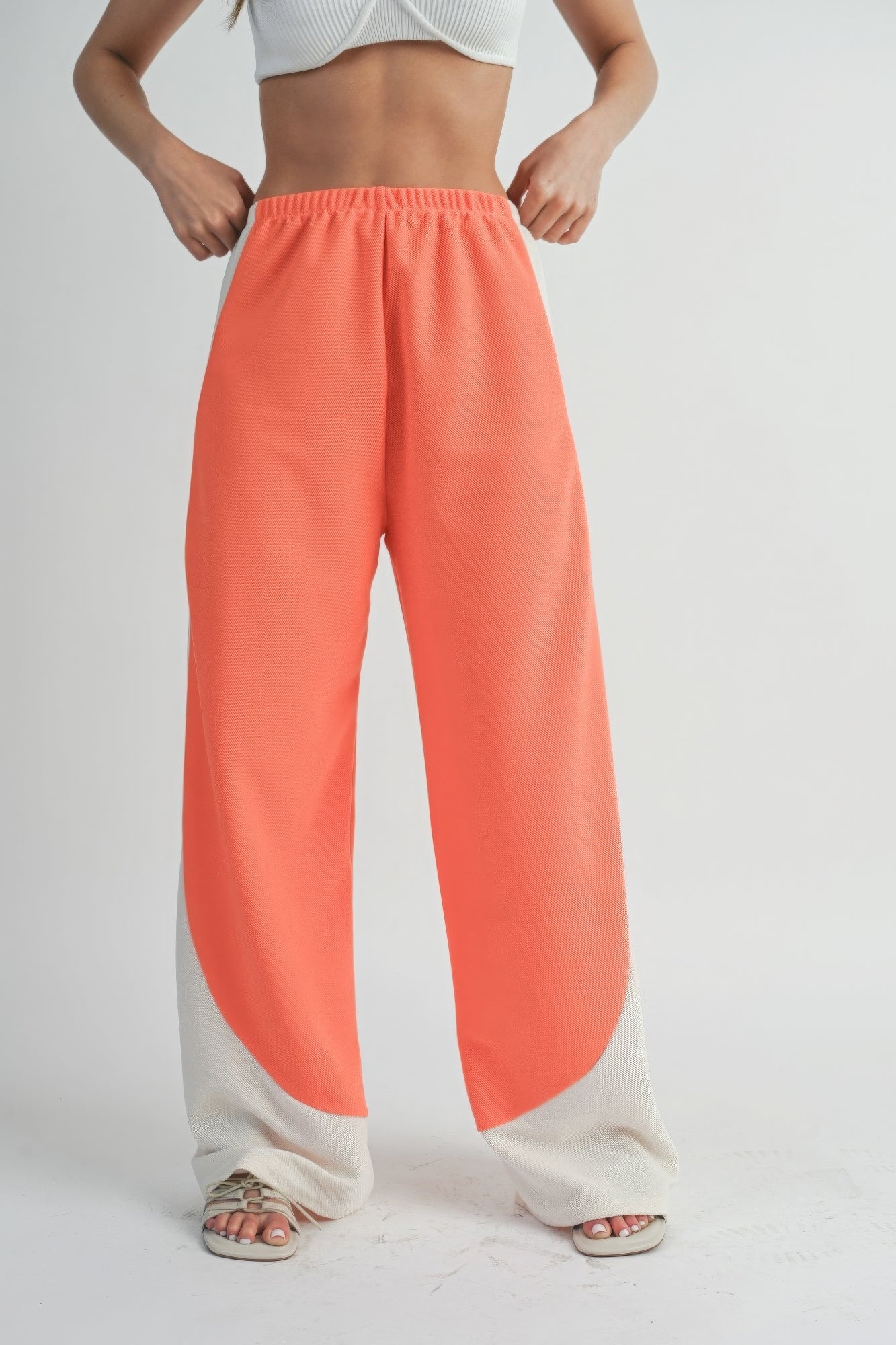 Two Toned Comfortable Chic Wide Leg Pants