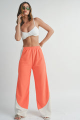 Two Toned Comfortable Chic Wide Leg Pants