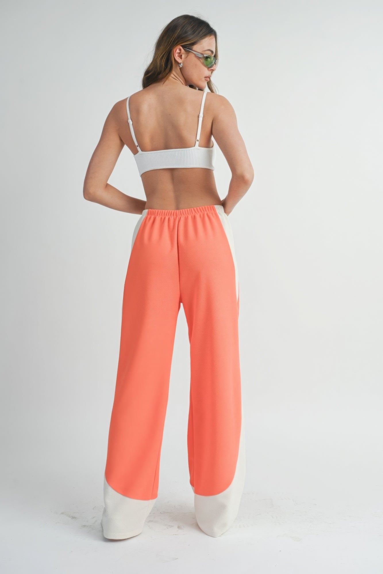 Two Toned Comfortable Chic Wide Leg Pants