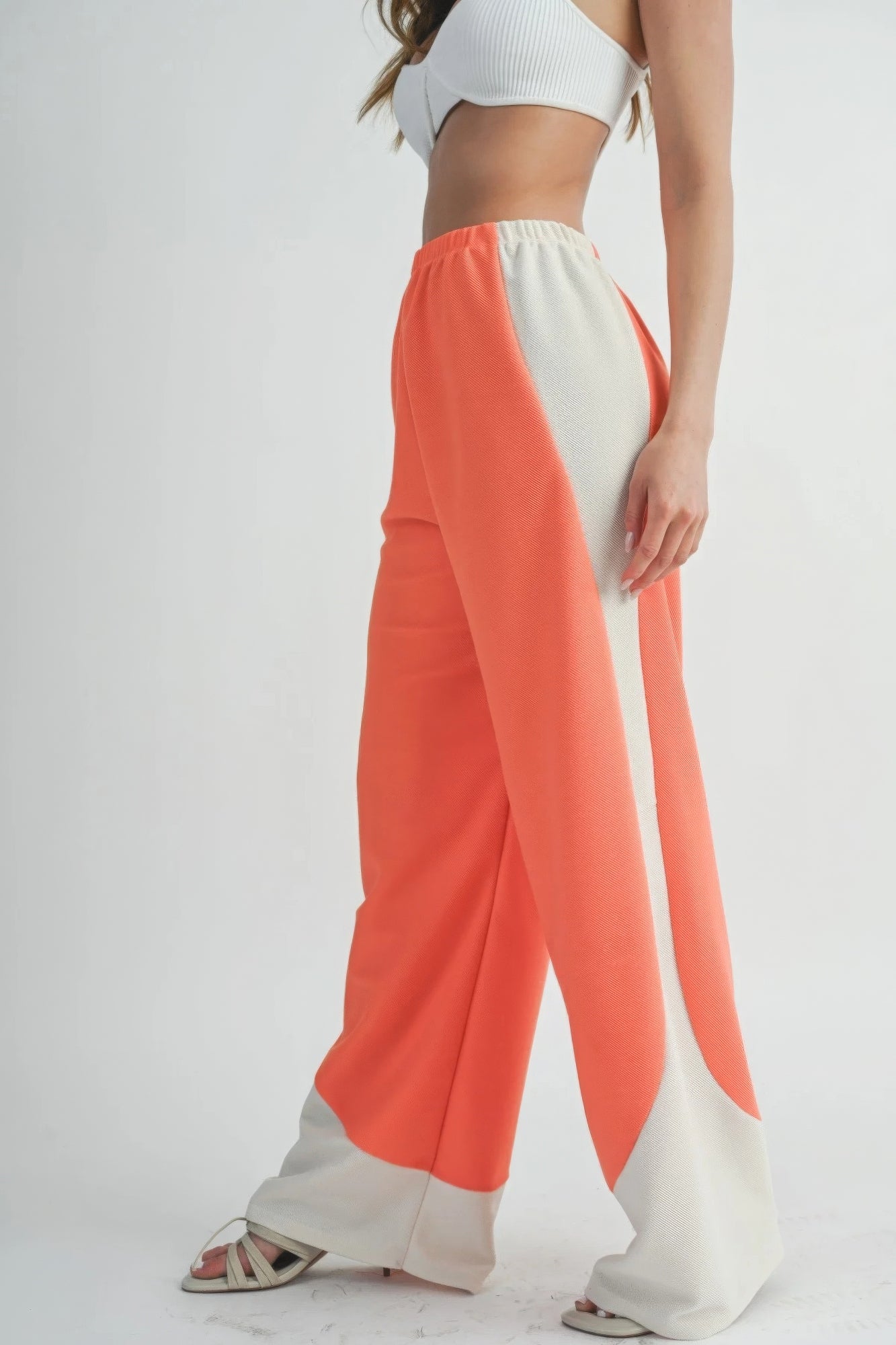 Two Toned Comfortable Chic Wide Leg Pants