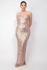 Sequin V-bar Crisscross Tube Dress