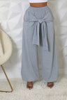 Front Tie High-waisted Stretch Pants