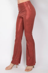 Sequined Fit & Flare Midrise Pants