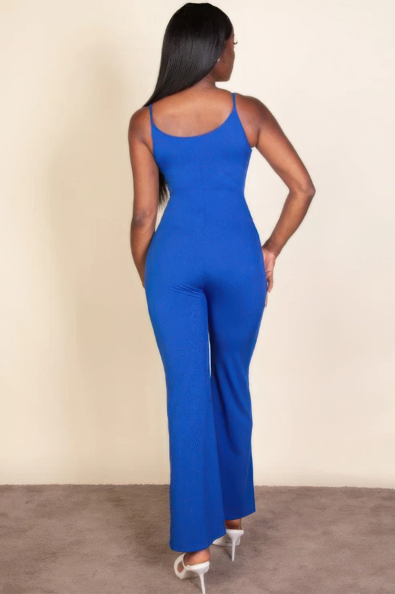 Royal Blue Ribbed Cropped Top and Maxi Side Slit Skirt