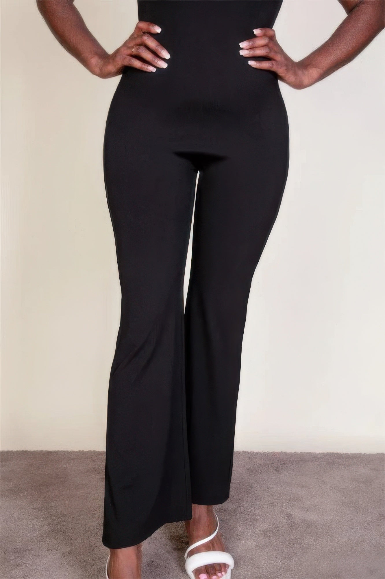 Black Ribbed Sleeveless Wide Leg Jumpsuit