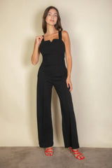 Black Notched Neck Cami Jumpsuit