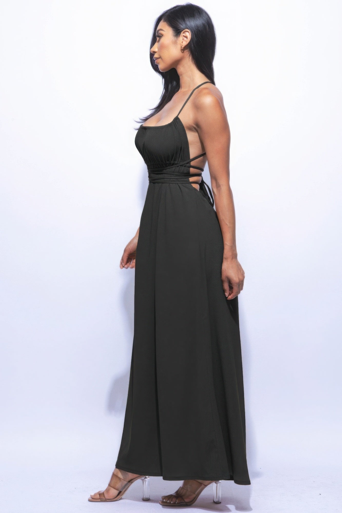 Black Side Slit Skirt Style Maxi Dress