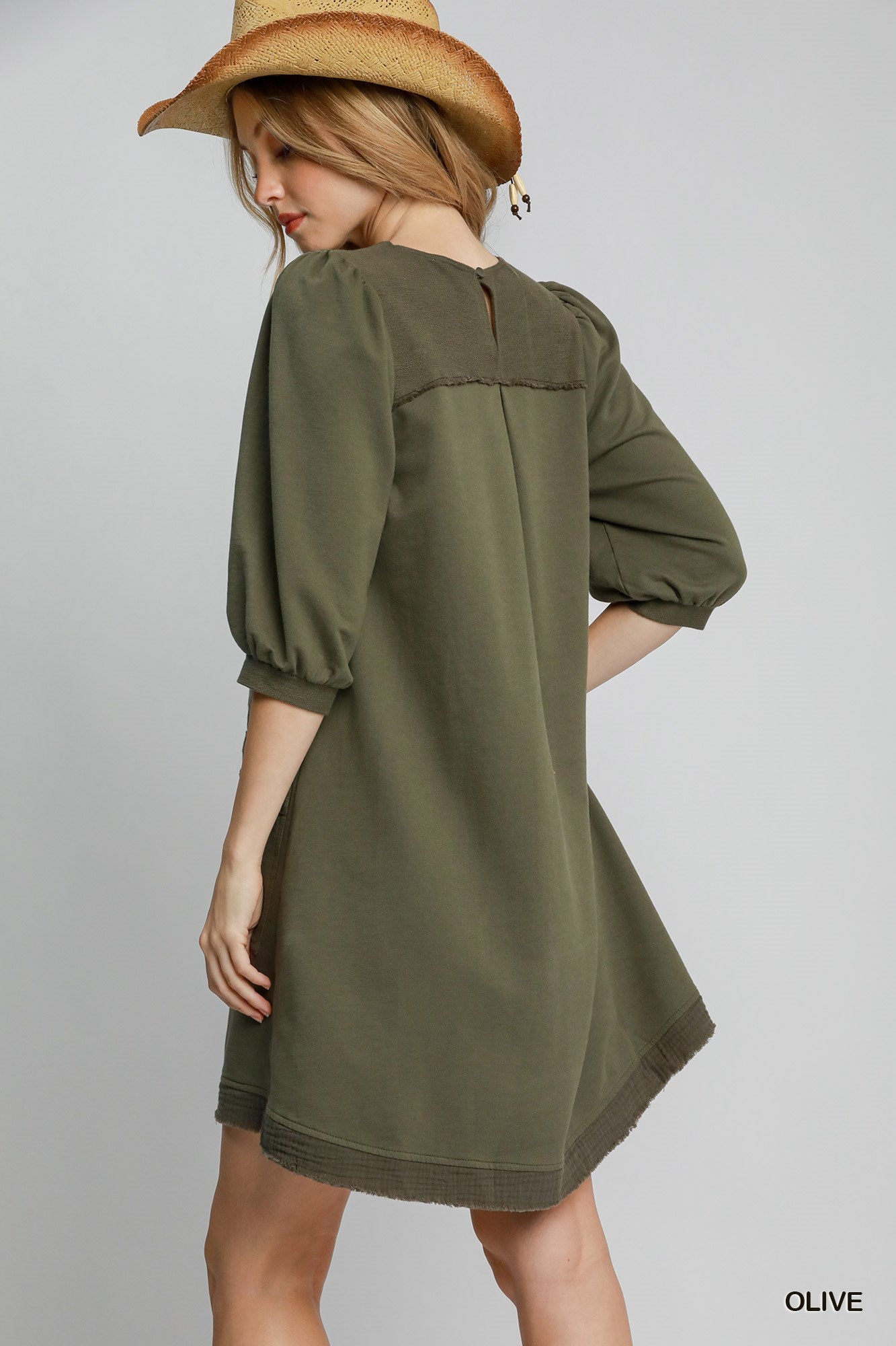 Olive French Terry Mini Dress