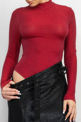 Ruby Mock Neck Glittery Bodysuit