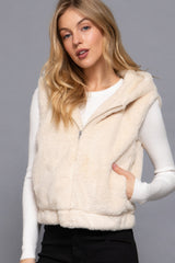 Vanilla Hoodie Faux Fur Vest