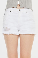 Kancan Raw Hem Distressed Denim Shorts