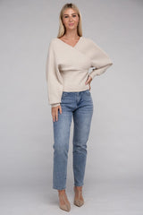 Viscose Cross Wrap Pullover Sweater king-general-store-5710.myshopify.com