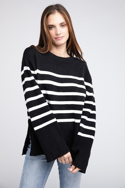 Ribbed Hem Stripe Sweater king-general-store-5710.myshopify.com