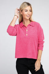 Brushed Melange Hacci Collared Sweater king-general-store-5710.myshopify.com