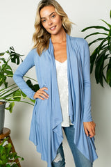 SOLID JERSEY CASCADE CARDIGAN