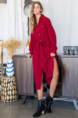 PLUS Button Down Long Shirt Midi Dress king-general-store-5710.myshopify.com