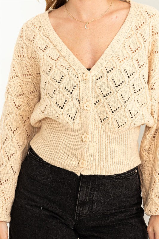 Days Together Pointelle Sweater Cardigan king-general-store-5710.myshopify.com