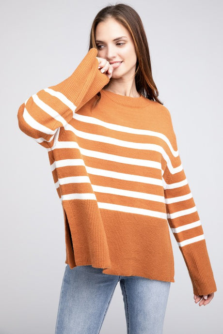 Ribbed Hem Stripe Sweater king-general-store-5710.myshopify.com