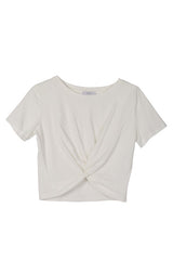 Solid Twist Front with Short Sleeve Top king-general-store-5710.myshopify.com