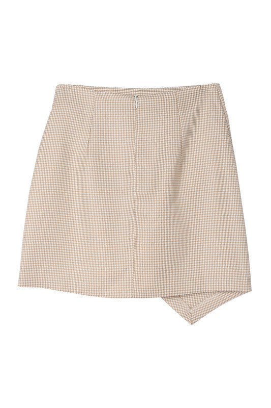 Houndstooth Shirred Wrap Skirt king-general-store-5710.myshopify.com