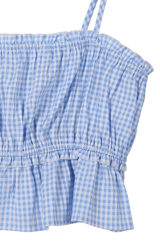 Blue Gingham Tank Top king-general-store-5710.myshopify.com