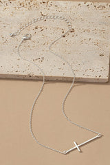 Hammered Sideway Cross Necklace king-general-store-5710.myshopify.com